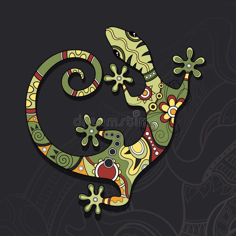 Vector Stammen Decoratieve Hagedis royalty-vrije illustratie Vector Stammen Decoratieve Hagedis royalty-vrije illustratie