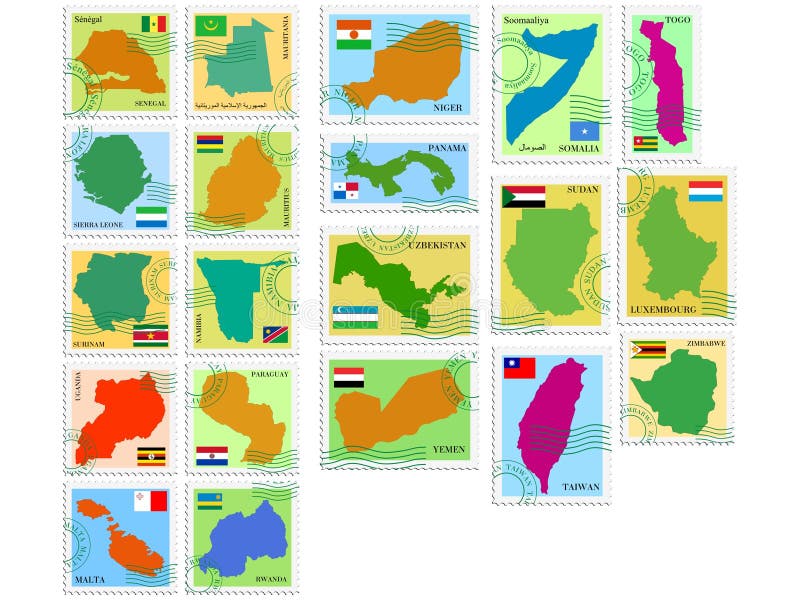 Colored collection of vector stamp. Flag malta vector vectors