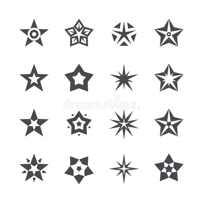 Vector Stars Set on a White Background Stock Illustration