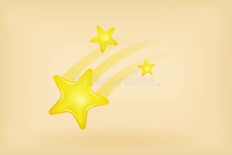 Shining Shooting Stars Emoji. Realistic Icon. Isolated Vector Stock Vector Illustration of