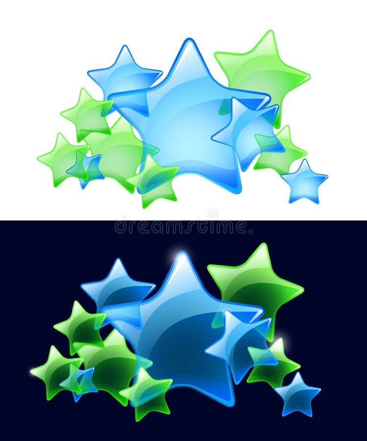 Vector Stars with transparency / easy use