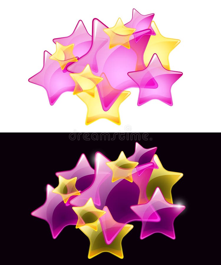 Vector Stars with transparency / easy use