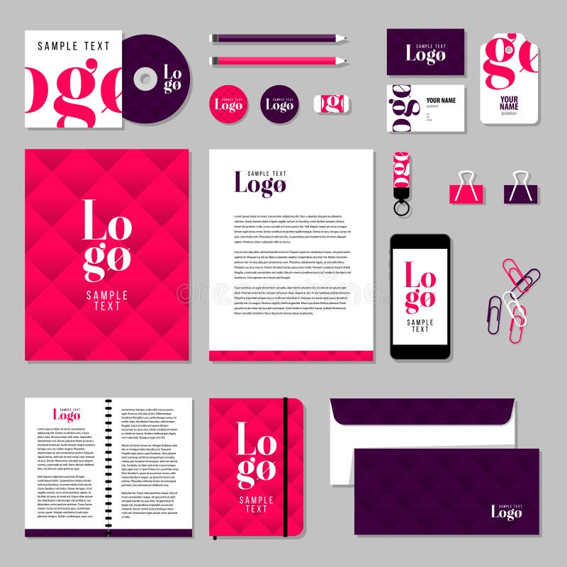 Vector Stationery Template Design with Sample Logo and Text Elements