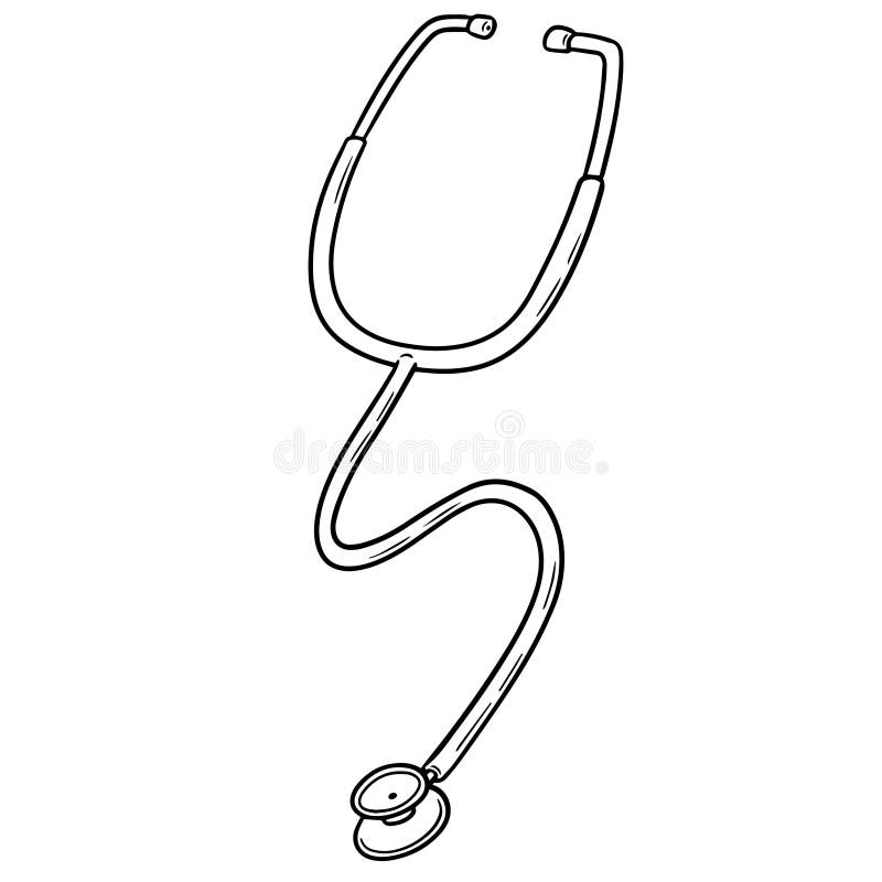 Vector of stethoscope stock vector. Illustration of doodle 121184095