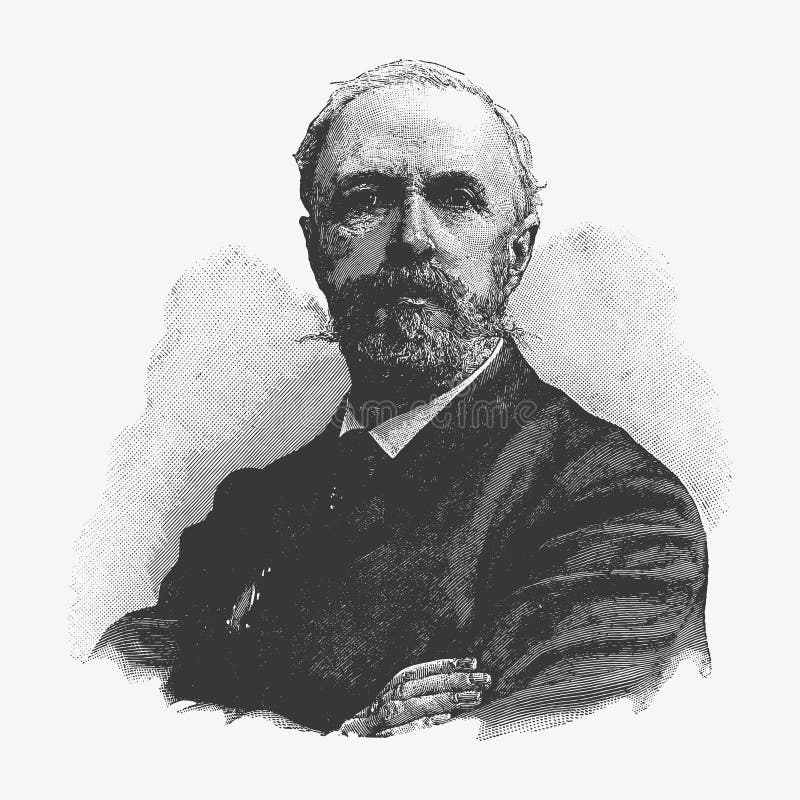 Vector Stichporträt von Oscar II von Schweden, ein ehemaliger König O stock abbildung Vector Stichporträt von Oscar II von Schweden, ein ehemaliger König O stock abbildung