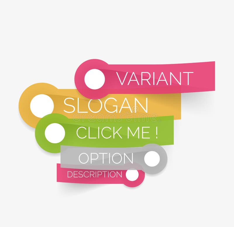 Vector Stickers With Text On White Background Stock Vector