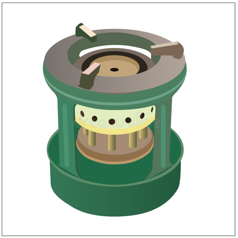 Vector stove using kerosene for cooking stock illustration