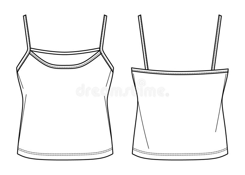 Vector Strapless Top with Cutout Details Technical Drawing Stock Vector ...