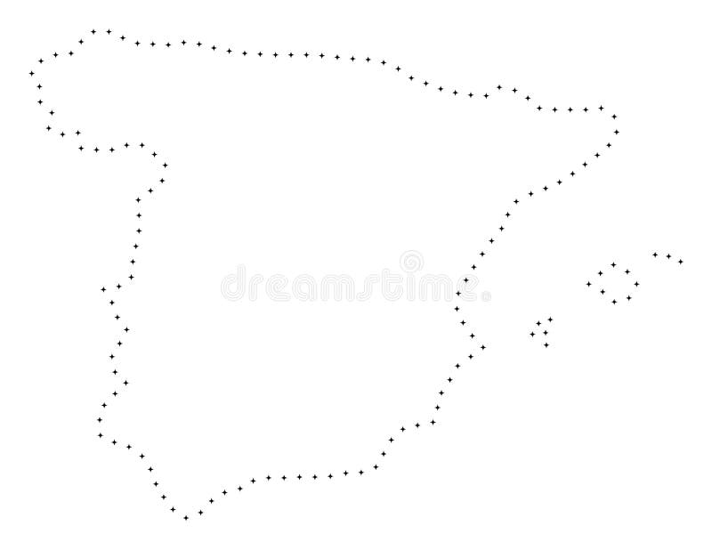 Download Dotted Stroke Spain Map stock vector. Illustration of ...