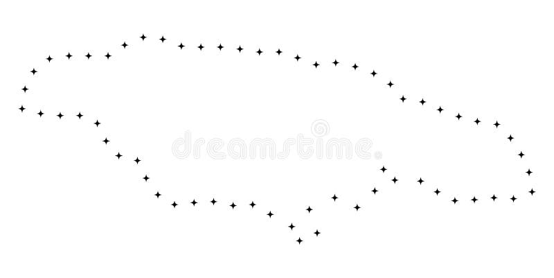 Dot Map Of Jamaica Dot Stroke Jamaica Map Stock Vector. Illustration Of Curve - 131813317