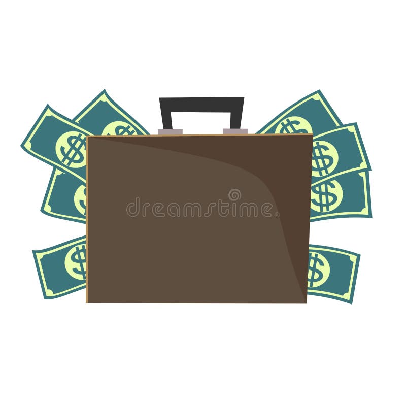 Money in suitcase vector stock vector. Illustration of case 56182689
