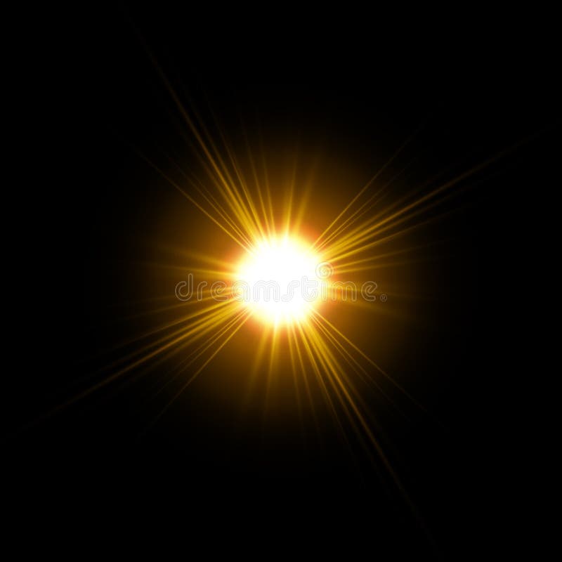 Vector Sunlight Special Lens Flare Light Effect. Sun Isolated on - hiệu ứng ánh sáng của tia nắng cô đặc được cô lập trên nền đen: \