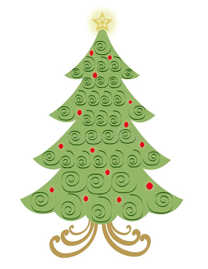 Download Vector Swirl Christmas Tree Stock Vector - Illustration of ...