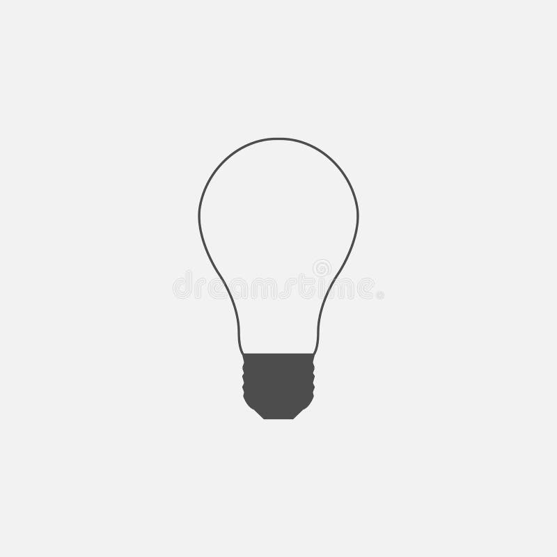 Vector symbol of lightbulb web line icon. Vector symbol of lightbulb web line isolated icon