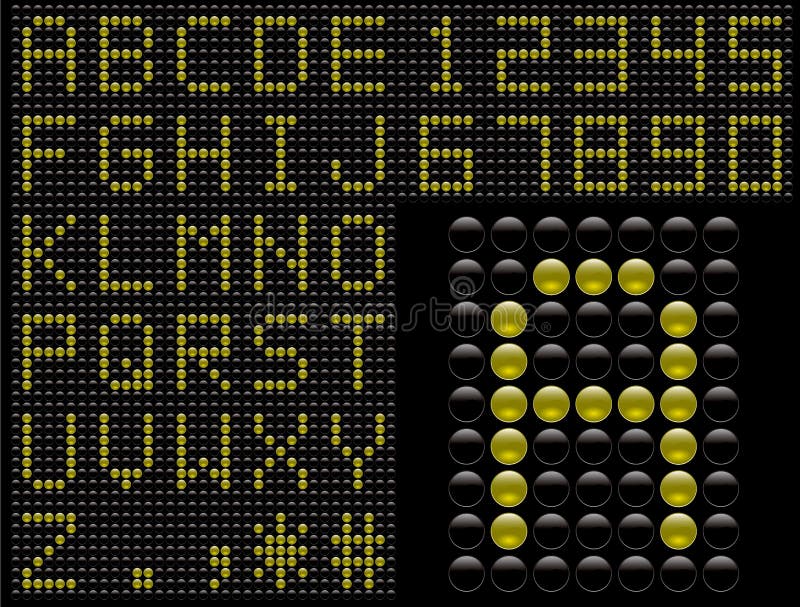 Vector symbols scoreboard style royalty free illustration