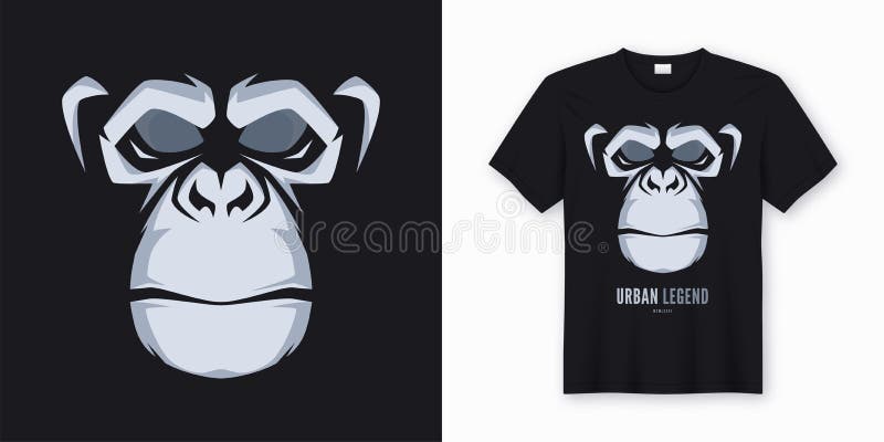 Vector t-shirt and apparel design, print, poster with styled fac