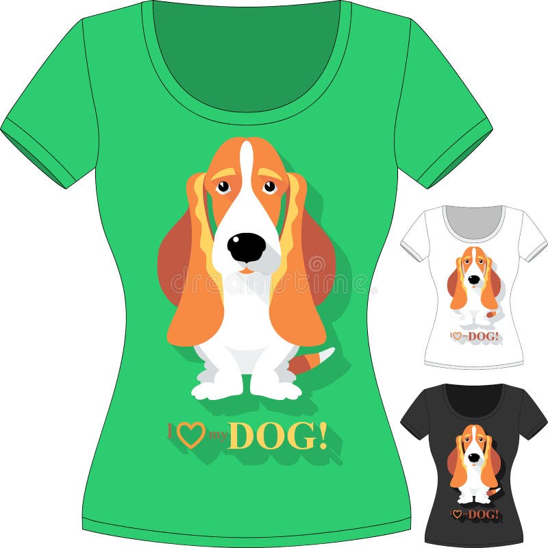 Vector T-shirt with dog Basset Hound vector illustration Vector T-shirt with dog Basset Hound vector illustration