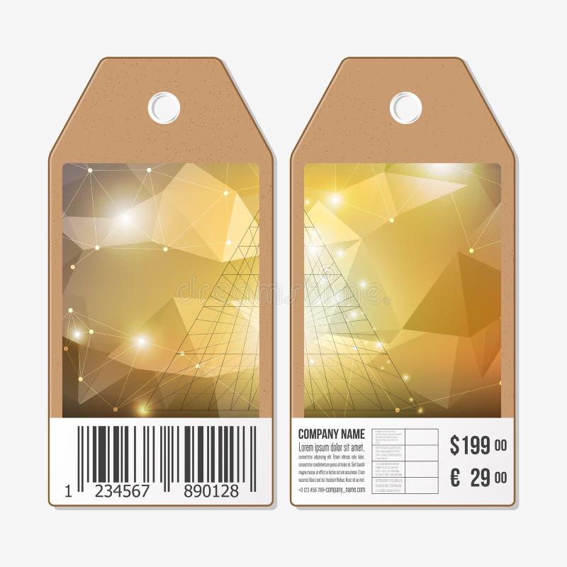 Vector Tags Design On Both Sides Cardboard Sale Labels With