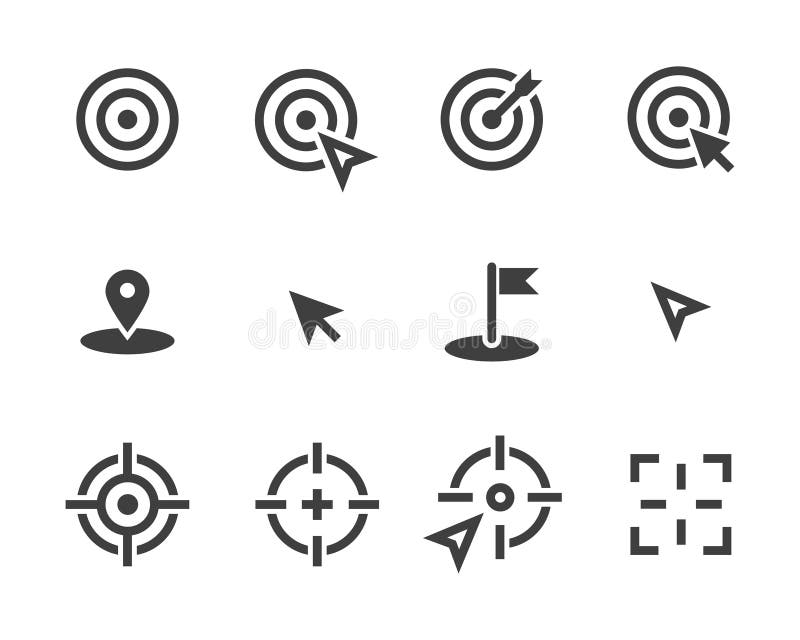 Vector target icon set pictogram stock illustration