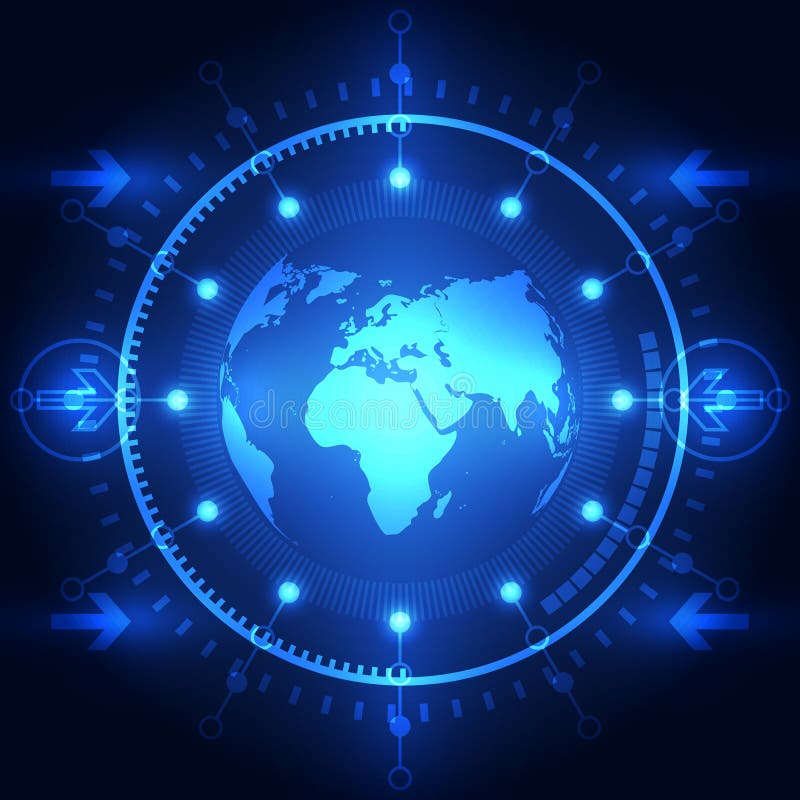 Vector a tecnologia futura global abstrata, fundo bonde das telecomunicações ilustração royalty free Vector a tecnologia futura global abstrata, fundo bonde das telecomunicações ilustração royalty free