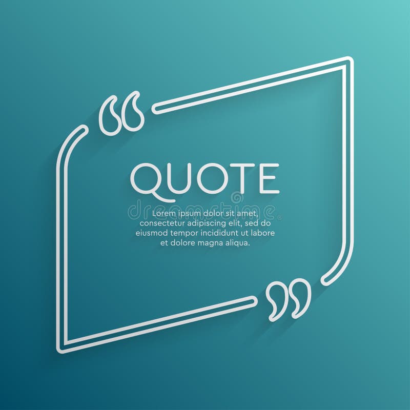 Vector Template Blank Square Creative White Quote Stock Vector