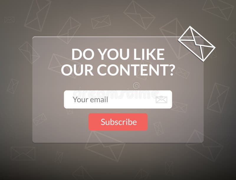 Vector Template Email Subscribe. Submit Form for Website Letter Banner