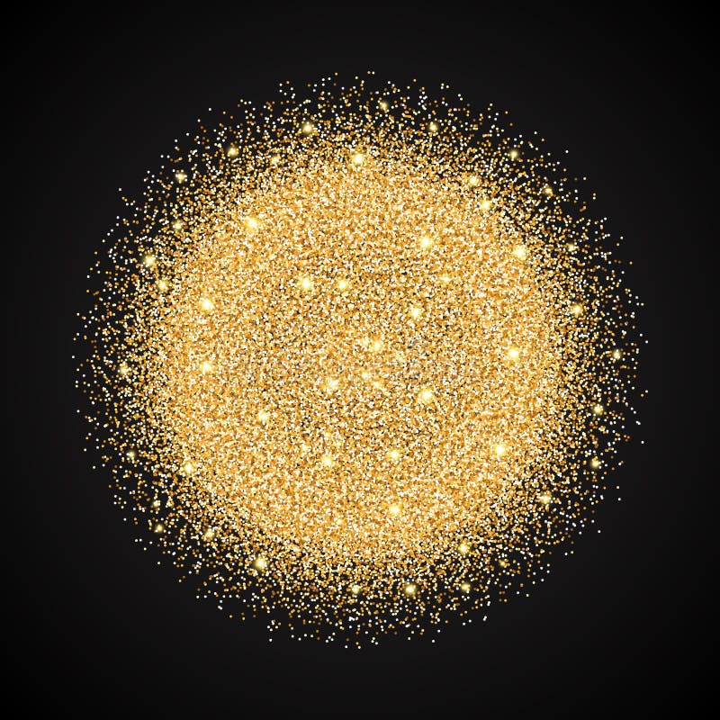 The illustration spotted circle 3D effect golden black background