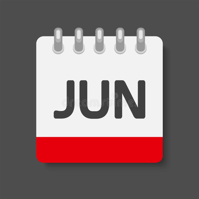 Vector template icon calendar, month June royalty free illustration