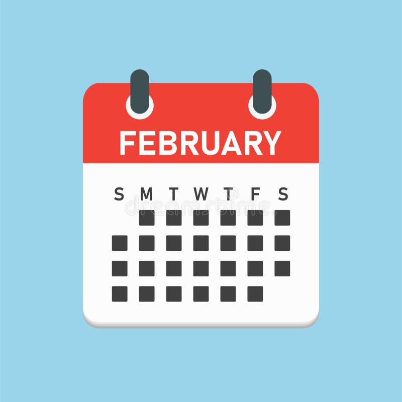 Vector Template Icon Page Calendar Month February Stock Vector Vector Template Icon Page Calendar Month February Stock Vector