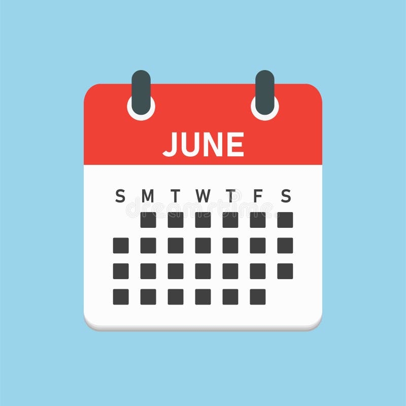 Vector template icon page calendar, month June vector illustration