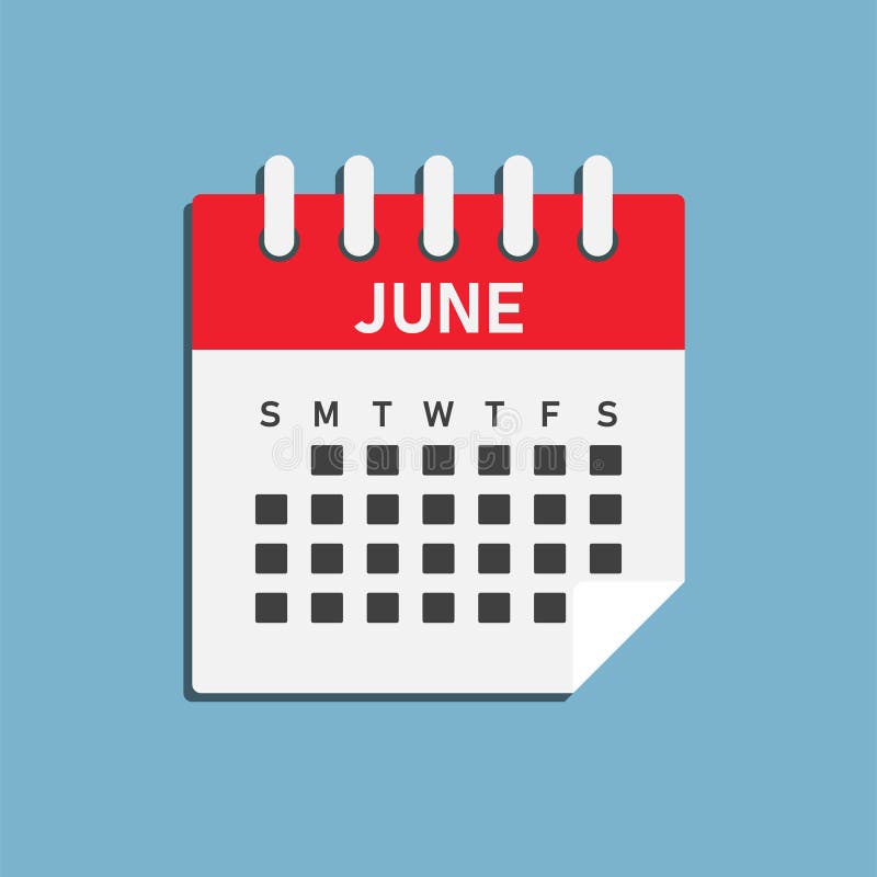 Vector template icon page calendar, month June stock illustration