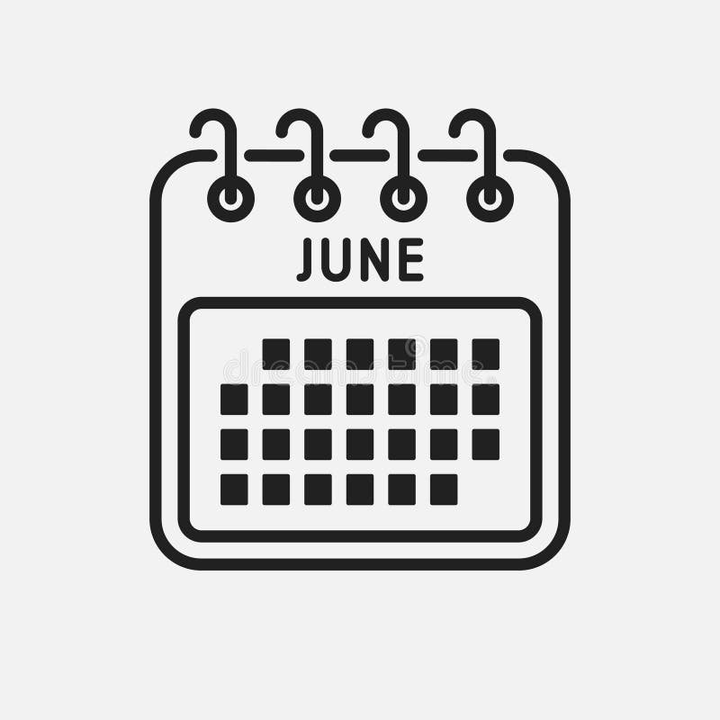 Vector template icon page calendar, month June vector illustration