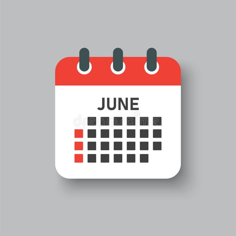 Vector template icon page calendar, month June stock illustration