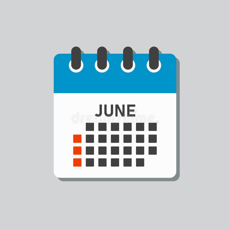 Vector template icon page calendar, month June vector illustration