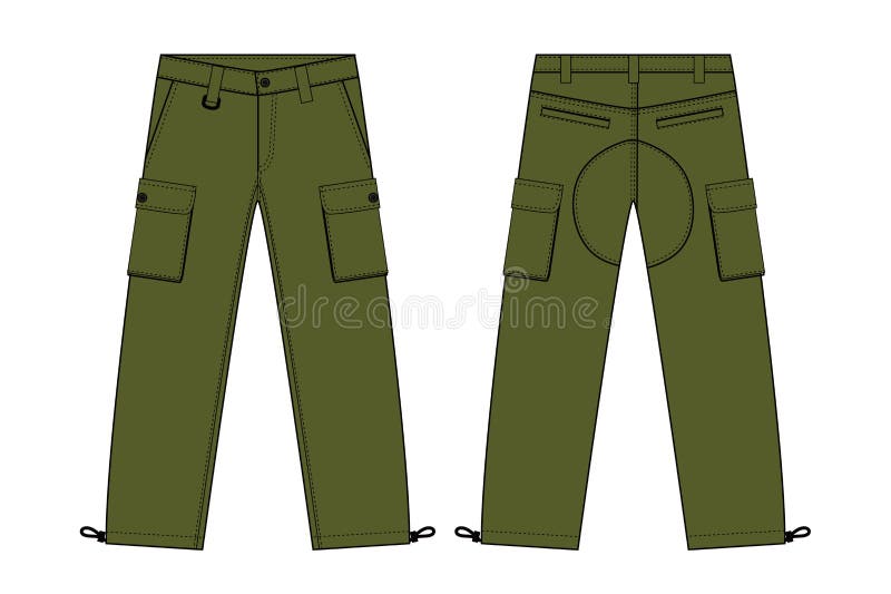 Illustration of Men`s Cargo Pants / Kahki Stock Vector - Illustration