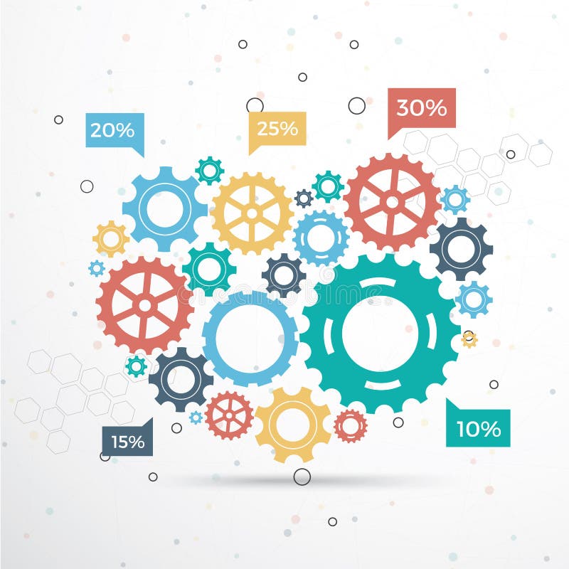 Download Vector Template Infographic With Gear Chain Heart Infographic Illustration Gear Infography Vector Stock Illustration Illustration Of Engineering Cogwheel 156784420 PSD Mockup Templates