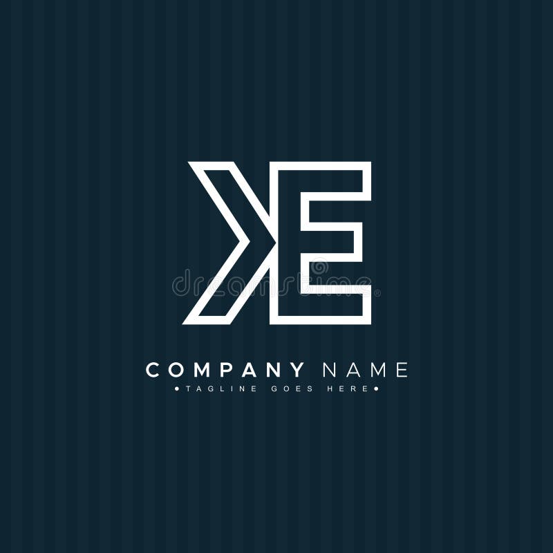 Logo créatif pour les initiales KE dans le modèle vectoriel de style monogramme pour les lettres initiales K et E illustration libre de droits