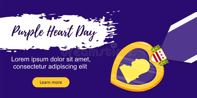 Vector template poster Purple Heart Day