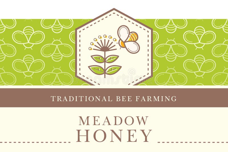 Honey meadow. Organic Honey vector.