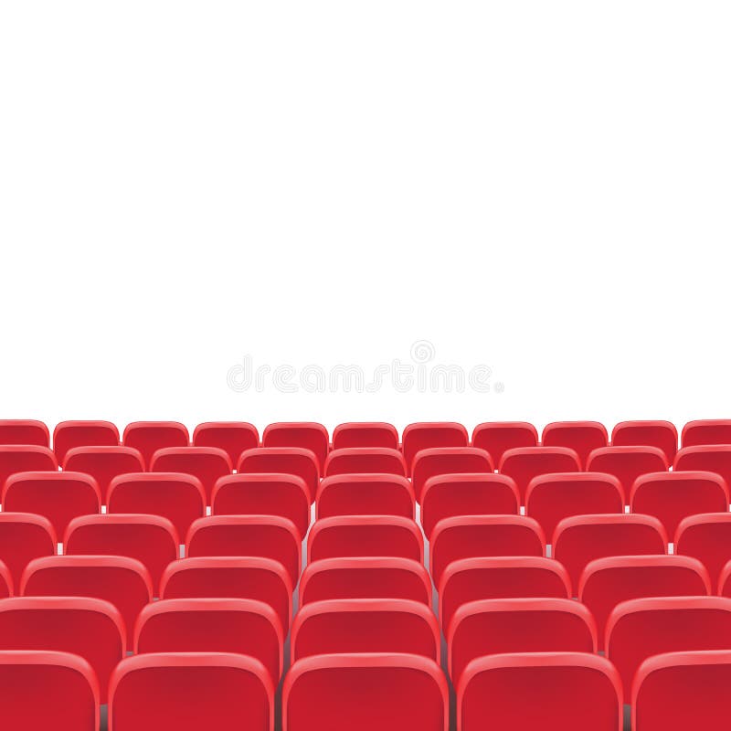 Vector Theatre Red Seat Chair in Conference Auditorium Room. Row Cinema Red  Seat Illustration on Transparent White Background. Stock Illustration -  Illustration of concert, curtain: 142877160