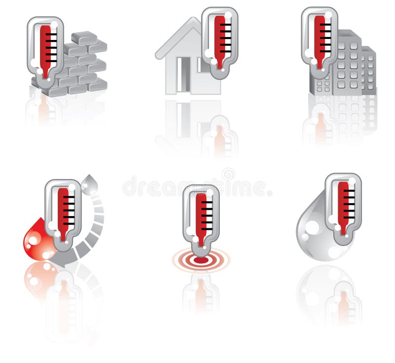 Vector Thermometer Icon Set Stock Illustration Illustration of cold