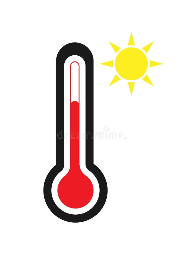 High temperature thermometer icon, Stock vector