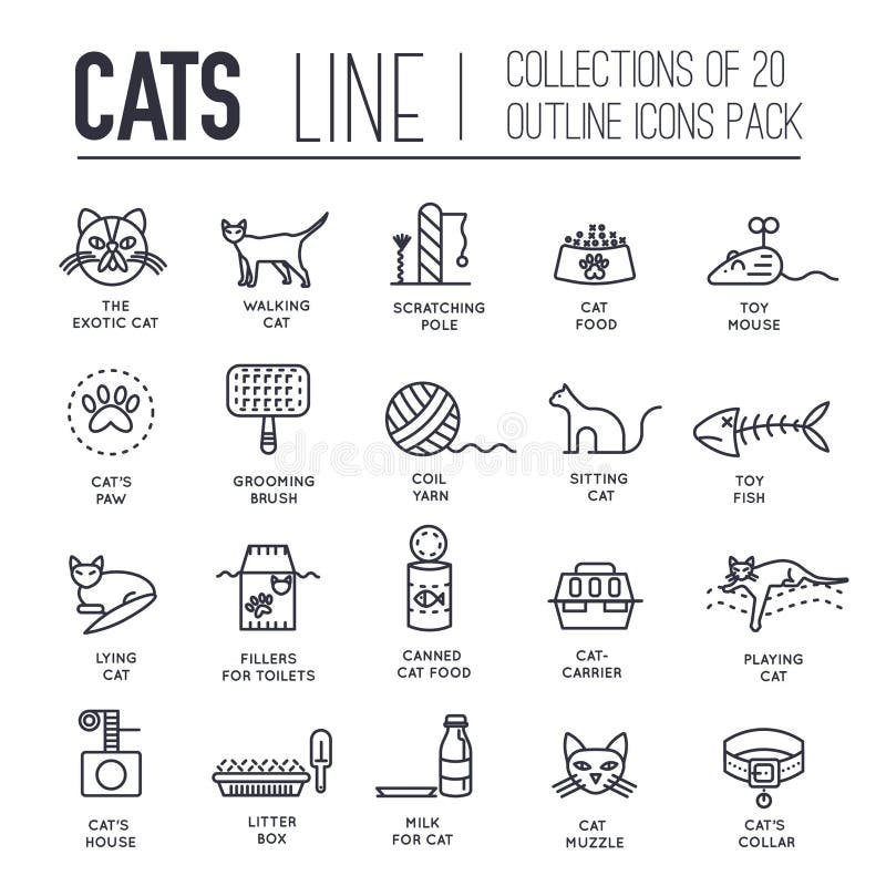 Cat Icon, Line Iconpack