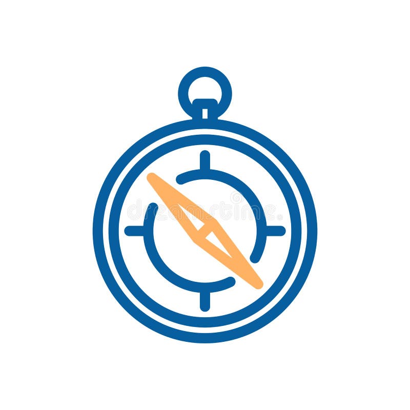 Vector thin line compass icon. Traveling and localization object vector