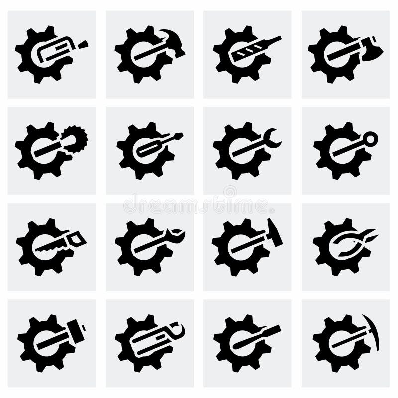 Vector Tools in Gear Icon Set Stock Vector Illustration of collection, gear 51233018