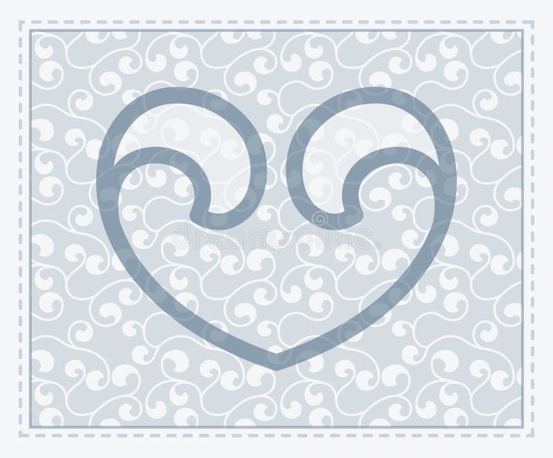 Vector transparent heart symbol in seamless backgr