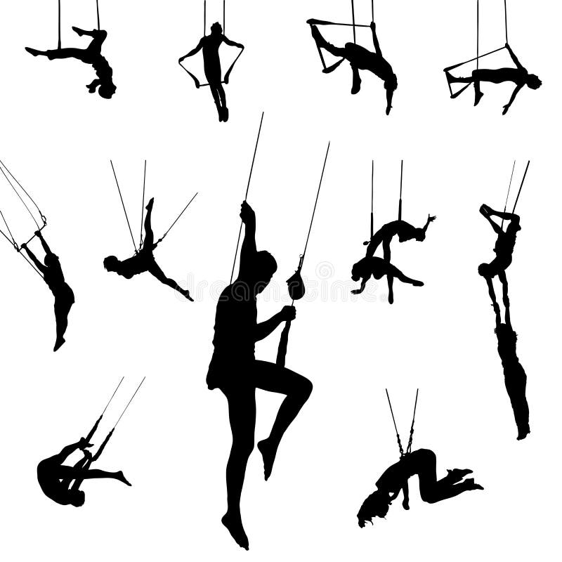 Alto ilustraciones de trapecio bailarines.