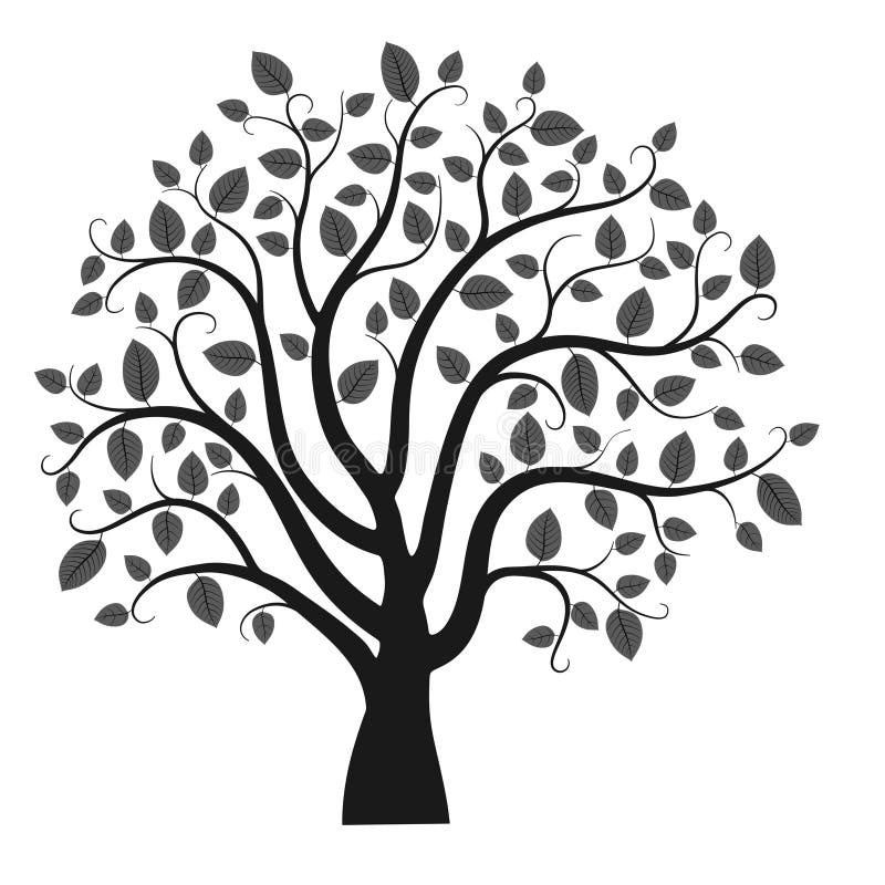 Vector tree silhouette stock vector. Illustration of season - 54006210