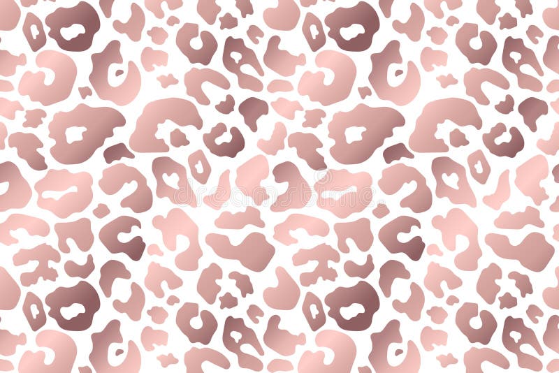 Vector Trendy Abstract Rose Gold Leopard Horizontal Background. Wild ...