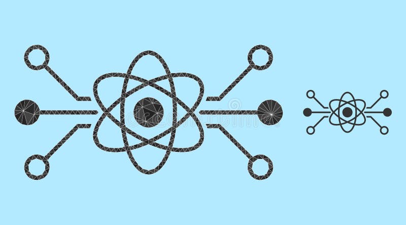 Vector Triangle Filled Quantum Circuit Icon vector illustration